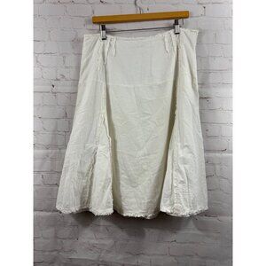 Cato A-Line Midi Skirt Womens Size 12 Ivory Raw Seams Detail